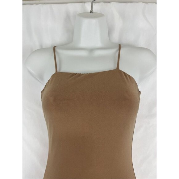 Okakie Bodysuit Women’s size S Beige Slinky Baddie - Picture 4 of 12